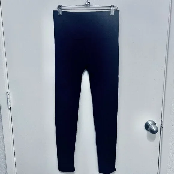 SPANX Navy Blue Leggings Full Length High Rise Wide Waistband Size XL - Picture 2 of 4